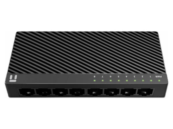 Switch NETIS de 8 puertos RJ-45 10/100 Mbps.