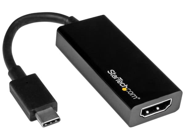 Adaptador de video StarTech USB-C a HDMI. Color Negro.