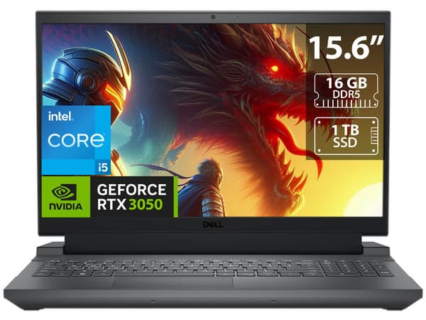 Laptop DELL G15 5530:Procesador Intel Core i5 13450HX  (hasta 4.6 GHz),Memoria de 16GB DDR5, SSD de 1TB,Pantalla de 15.6" LED, Full HD (1920x1080), 120Hz,NVIDIA GeForce RTX 3050 4GB GDDR6,S.O. Windows 11 Home.