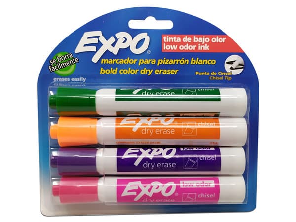 Marcadores Expo Para Pizarrón, 4 Piezas. Colores Fashion.