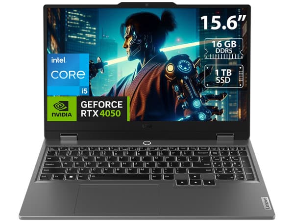 Laptop Gamer Lenovo LOQ 15IAX9: Procesador Intel Core i5 12450HX (hasta 4.4 GHz), Memoria de 16GB DDR5, SSD de 1TB, Pantalla de 15.6" LED, Full HD (1920 x 1080), 144Hz,Video NVIDIA GeForce RTX 4050 6GB GDDR6, S.O. Windows 11 Home.