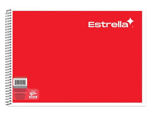 Cuaderno de Dibujo con China Estrella (Modelo 50) mide 31.9 x 22.9 cm y contiene 20 hojas de cartulina marquilla blanca intercaladas con papel china de para proteger los dibujos su encuadernación es en espiral metálico con seguro coilock ultra resiste