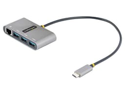 HUB Adaptador StarTech HB30C3A1GEA2 USB-C, 3 puertos USB-A 3.0 y 1 puerto RJ-45. Color Gris. - imagen 1