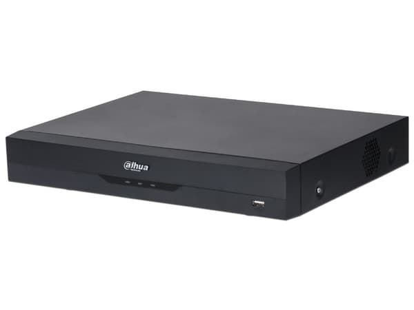 DVR Dahua  DH-XVR5116H-4KL-I3 de 16 canales IP de 8MP (4K) y 16 Canales IP, 2 Canales de Reconocimiento Facial, 1 Puerto SATA de hasta 16TB (Disco Duro No Incluido).