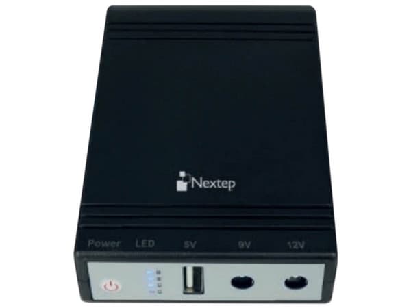 UPS para módem Nextep NE-742 con salidas de 9Vcc / 12Vcc. Color Negro.