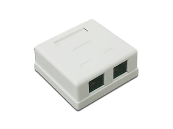 Roseta de Pared Linkedpro LP-WP-09 con 2 Puertos Jack UTP Cat5e y Jack RJ11, Color Blanco.
