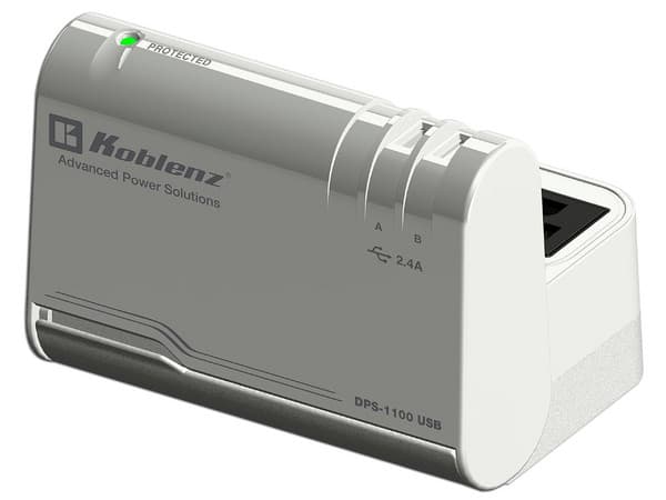 Regulador Koblenz DPS-1100, 3 Contactos NEMA 5-15R, puertos USB-C y 1 puerto USB, 10A, 1100J.