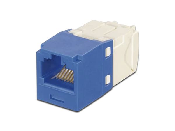 Conector Jack Panduit RJ-45 Cat6 Mini-Com. Color Azul.
