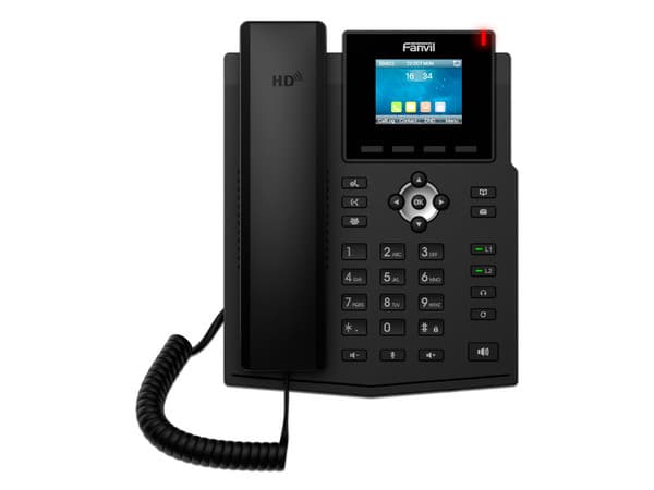 Teléfono IP empresarial Fanvil X3SP-V2 para 4 líneas SIP, Pantalla LCD de 2.4 pulgadas, Opus y conferencia de 3 vías, PoE.