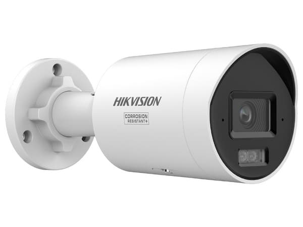 Cámara IP Tipo Bala Hikvision DS-2CD2067G3-LI2UY de 6MP (3200 x 1800), Lente de 2.8mm, IR y Luz Blanca de hasta 40m, IP67, Color Blanco.