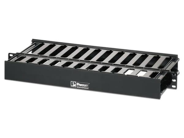 Organizador Doble para Cables de Red Panduit WMPSE de 1U. Color Negro.