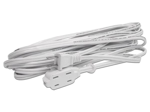 Extensión Eléctrica Doméstica, 4 Metros, 127 V CA, 8 A Máximo, Color Blanco.
