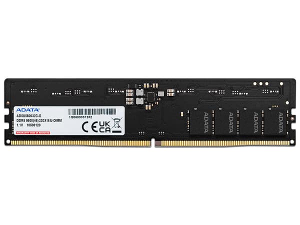 Memoria DIMM Adata DDR5 5600, PC5-44800 (5600MHz), CL46, 32GB, ECC. Color Negro