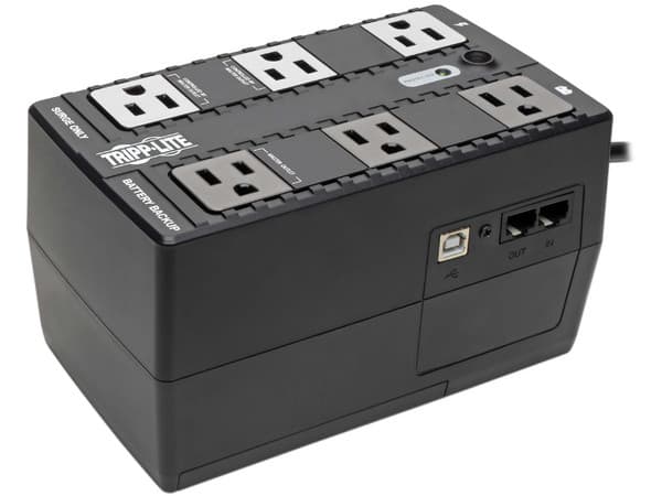UPS Tripp Lite ECO350U de 350VA (180W)  con 6 contactos, diseño ultra compacto.