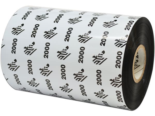Cinta de transferencia térmica Zebra de 110mm x 450 m. Color Negro.