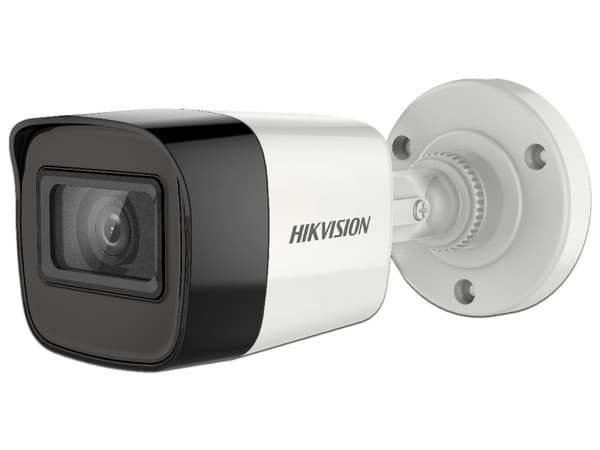 Camara de vigilancia tipo bala Hikvision de 5MP, IR hasta 30m, IP67. Color Blanco