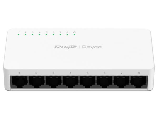 Switch PoE Ruijie de 8 puertos RJ-45 10/100/1000 Mbps, Color Negro.