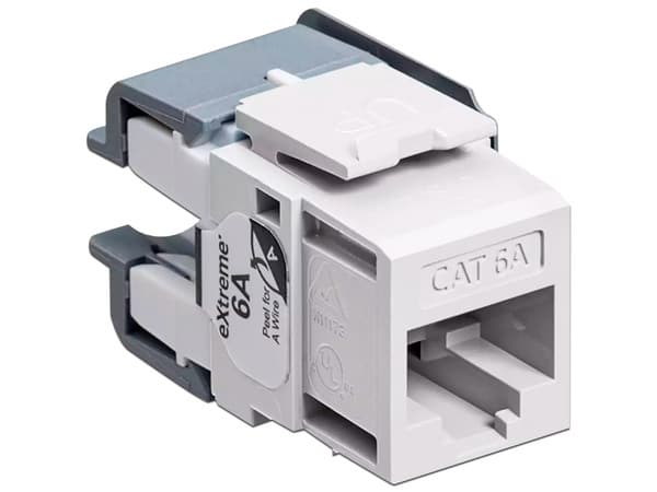 Conector Leviton RJ-45, Cat6A, UTP. Color Blanco.