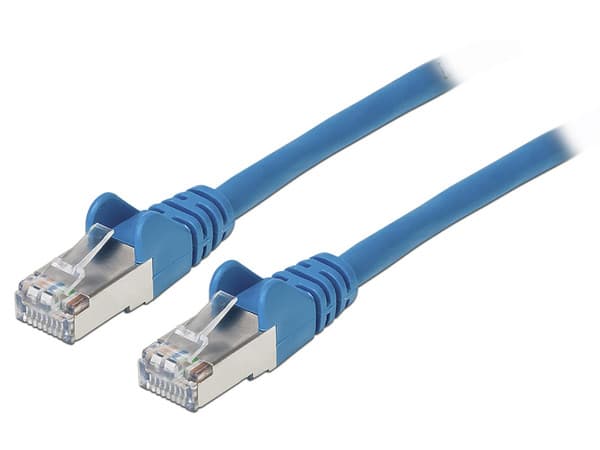 Cable de Red INTELLINET Cat6a, 3m, color azul.