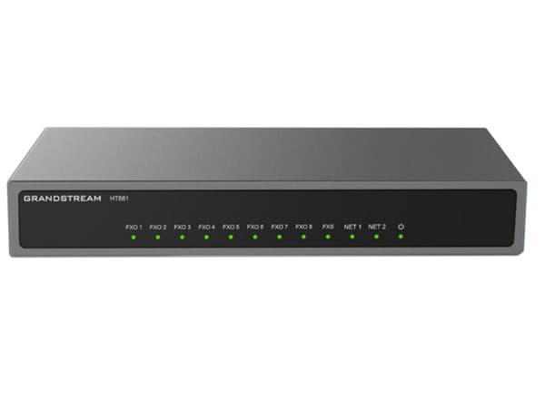Adaptador VoIP Analógico Grandstream HT881 de 8 puertos FXO RJ-11, Admite 3 perfiles SIP, Conferencia de voz de 3 vías por puerto.