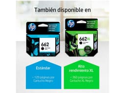 Cartucho de tinta HP 662XL negra Original (CZ105AL). - imagen 3