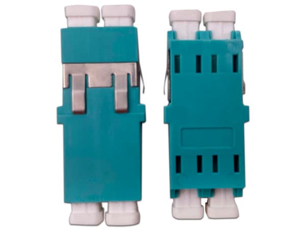 Módulo acoplador de fibra óptica LinkedPro LP-FO-AD-MM-LC, duplex LC a LC, compatible con fibra Multimodo.