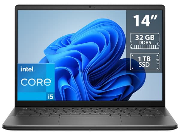 Laptop DELL Inspiron 5440: Procesador Intel Core i5 1334U (hasta 4.6 GHz), Memoria de 32GB DDR5, SSD de 1TB, Pantalla de 14" LED, Video UHD Graphics, S.O. Windows 11 Home (64 Bits). Teclado Versión en Inglés.