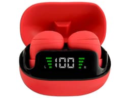Audífonos Perfect Choice Mini Tinybeats con display, TWS, Bluetooth, Color Rojo - imagen 1