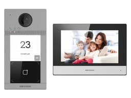 Kit de Videoportero IP Poe Estandar HIKVISION  DS-KIS604-P(C) con llamada a App de Smartphone, Apertura con tarjeta MIFARE, Soporte hasta para 2 puertas, IK08, IP65 - imagen 1