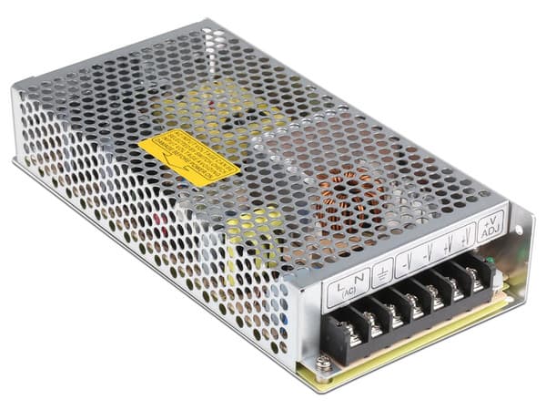 Fuente de Poder Industrial Conmutada Mean Well de 24Vcd, 150W, 6.5A.