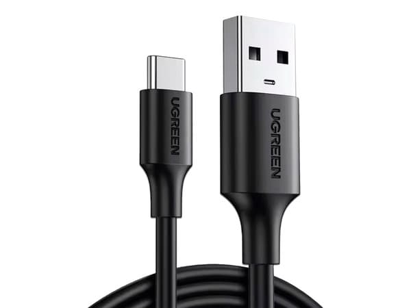 Cable Ugreen de Conector USB-A Macho a USB-C Macho, Soporta carga rápida hasta 60W, Transferencia de datos hasta 5Gbps, QC 3.0/2.0, 2m. Color Negro.