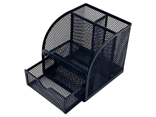 Organizador Nextep NE-175X: Malla Metálica de 4 Secciones, Color Negro.