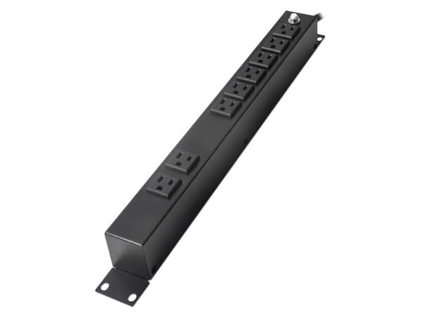 PDU Barra horizontal multicontacto LinkedPro HTCM-1U  con 8 salidas para montaje en rack de 19". Color Negro