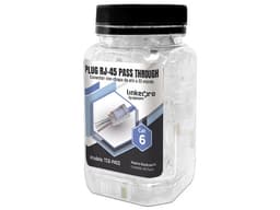 Bote con 100 Plugs Pass through RJ45 Cat6 sin blindaje, chapado de oro a 30 micras para durabilidad extrema. - imagen 2