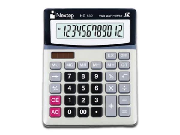 Calculadora Nextep NE-182, 12 dígitos, 2 piezas.