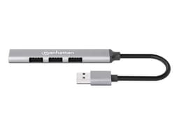 Hub Manhattan USB-A a 4 Puertos USB A, Color Gris. - imagen 2