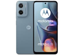Smartphone Motorola Moto E15: Procesador Mediatek Helio G81 (hasta 2.0 GHz), Memoria RAM de 2GB, Almacenamiento de 64GB, Pantalla LED-Multi-Touch de 6.67" HD+, Bluetooth, Wi-Fi, Cámara principal de 32MP,Android 14, Color Azul. - imagen 1