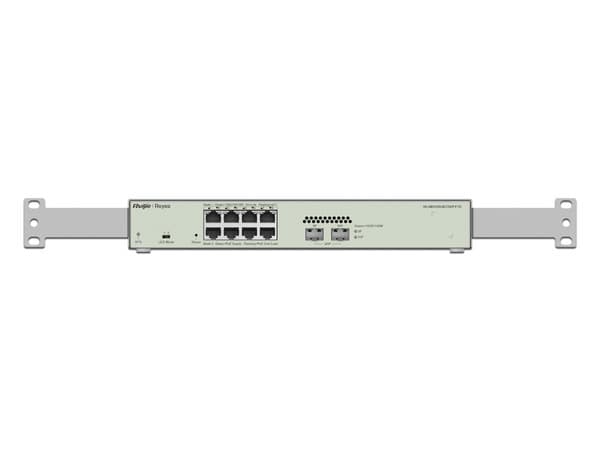 Switch Administrable Ruijie RG-NBS3100-8GT2SFP-P-V2 de 8 puertos Gigabit Ethernet PoE y 2 puertos SFP, Capa 2, 125W.