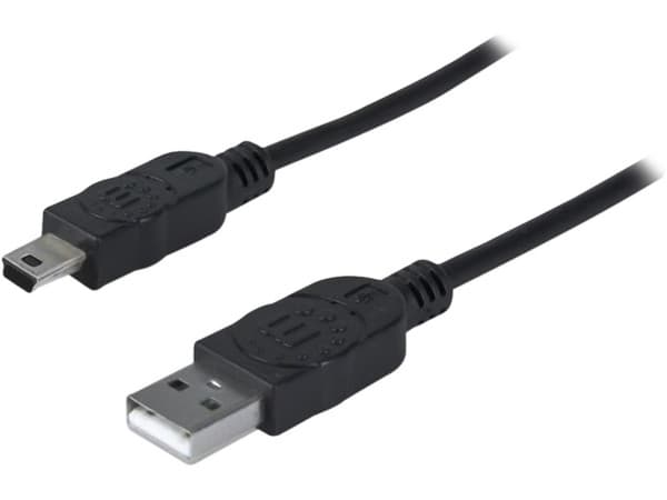 Cable Manhattan USB tipo A macho  a USB Mini tipo B  de 5 pines, 1.8m.