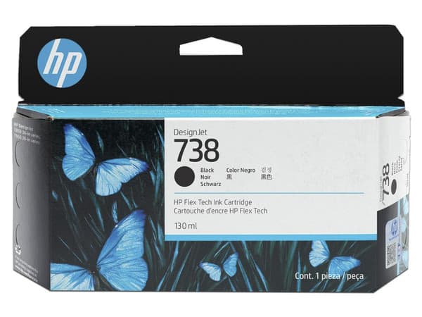 Cartucho de Tinta HP DesignJet 738 Negro (498N8A).