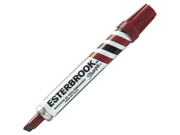 Marcador Permanente Sharpie Esterbrook, Color Rojo. Paquete con 6 piezas