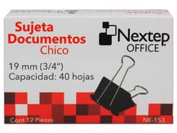 Sujeta Documentos Nextep Chico 19mm (3/4") 12 Piezas. - imagen 2