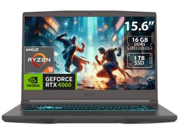 Laptop Gamer MSI Thin A15:Procesador AMD Ryzen 9 8945HS (Hasta 5.2 GHz),Memoria de 16GB DDR5,SSD de 1TB,Pantalla de 15.6" LED, 144 Hz,Video NVIDIA GeForce RTX 4060 8GB GDDR6,S.O. Windows 11 Home.Teclado Versión en Inglés. - imagen 1