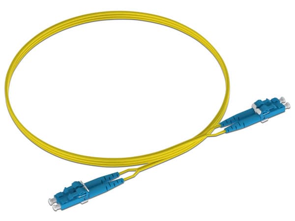 Jumper de Fibra Óptica PANDUIT F92ERLNLNSNM010, Monomodo 9/125 OS2, LC-LC Dúplex, OFNR (Riser), Color Amarillo, 10m.