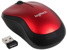 Mouse Óptico Inalámbrico Logitech M185, Hasta 1,000 dpi, USB, Color Negro/Rojo - imagen 1