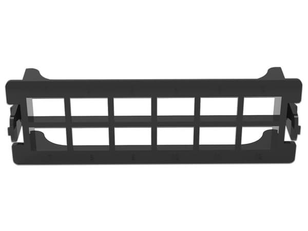 Placa acopladora vacía Linkedpro LP-FO-D12 para Distribuidor de Fibra Óptica LP-ODF-8024, Acepta 12 acopladores SC simplex o 12 acopladores LC Dúplex, Color Negro.