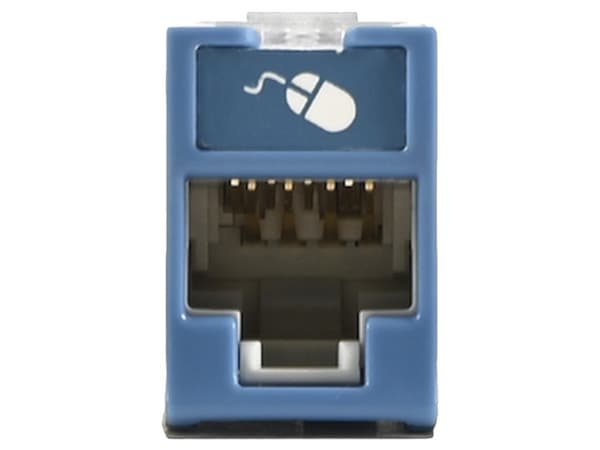 Modulo Jack Siemon UltraMAX U5-H06NS, UTP Cat5e, RJ-45 Hembra, Montaje híbrido en Placa de Pared. Color Azul.