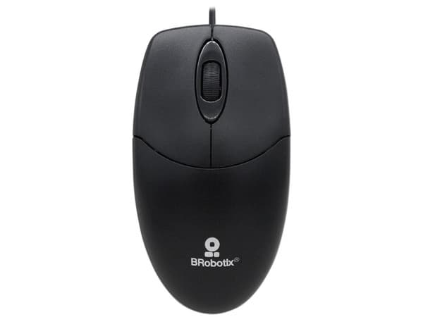 Mouse óptico Brobotix 497202, USB, Color Negro.