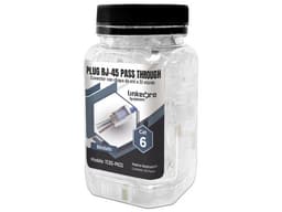 Plugs LinkedPro TC6S-PASS, RJ-45, Cat6, Chapado de Oro, 100 Piezas. Color Transparente. - imagen 2