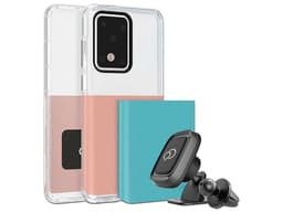 Funda NIMBUS9 Ghost 2 para SAMSUNG S20 ULTRA, Sistema de Soporte Magnético Integrado, Carcasa con Color Rosa/Azul Intercambiable. Transparente.Incluye Soporte Magnético con Carga Inalámbrica Nimbus9 N9GT-CMSM para Automóvil. Color Negro. - imagen 1